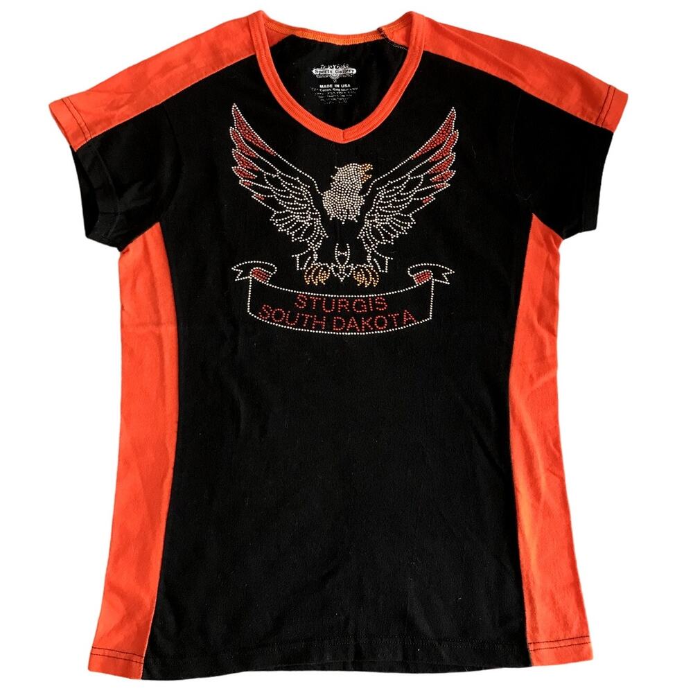 Sturgis South Dakota Sparkle-y Studded Eagle T Shirt by Sports Gallery size M